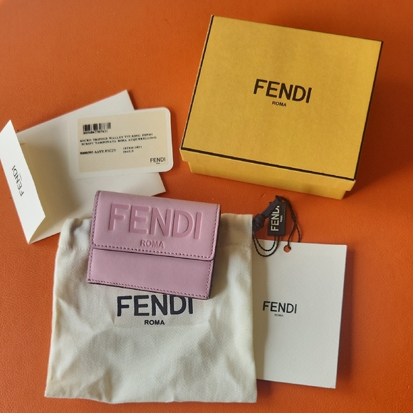 Fendi Handbags - Fendi Roma Pink Trifold Wallet Full Inclusion